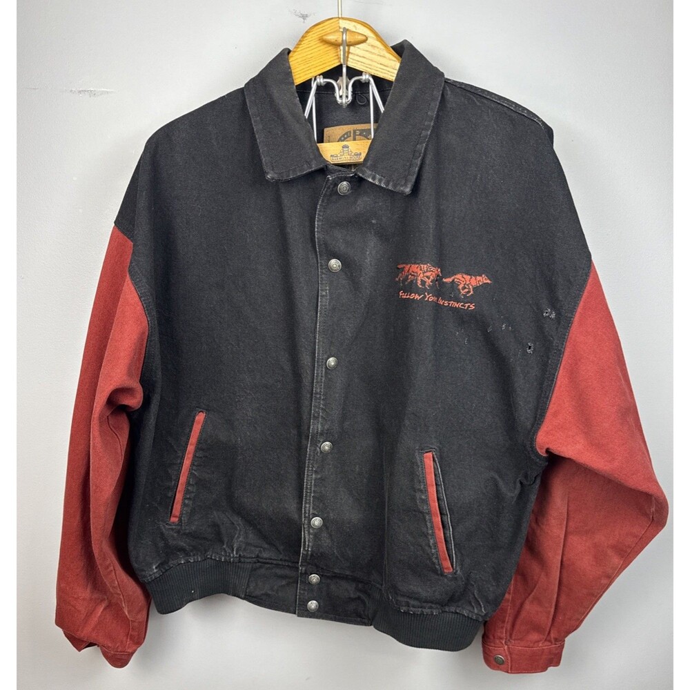 Vtg Red Wolf Beer Jacket Large